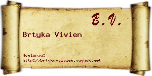 Brtyka Vivien névjegykártya